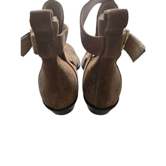 Womens Banana‎ Republic 6.5 Leather Buckle Strap Tan Ankle Boots - Picture 8 of 14